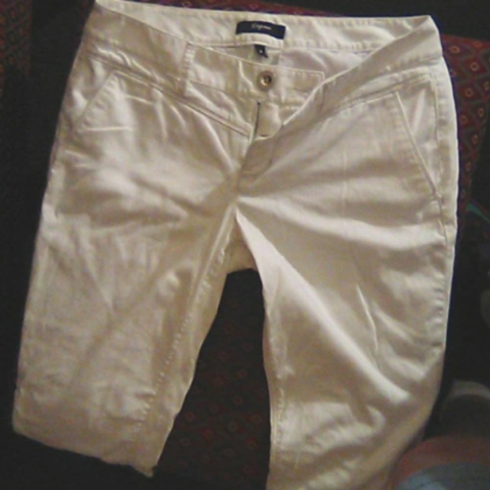 Express White straight leg Dress Pants with zipper